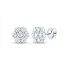 14K White Gold Diamond Earrings for Everyday Wear with Fine Detail - Splendid Jewellery