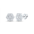 14K White Gold Diamond Earrings for Everyday Wear with Fine Detail - Splendid Jewellery