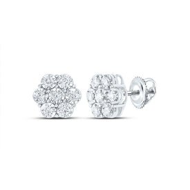 14K White Gold Diamond Earrings for Everyday Wear with Fine Detail - Splendid Jewellery