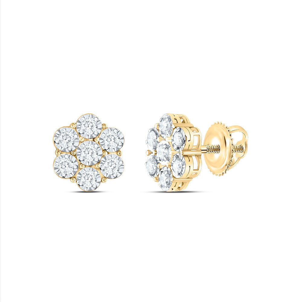 14K Yellow Gold Diamond Earrings for Everyday Wear Gift Edition - Splendid Jewellery