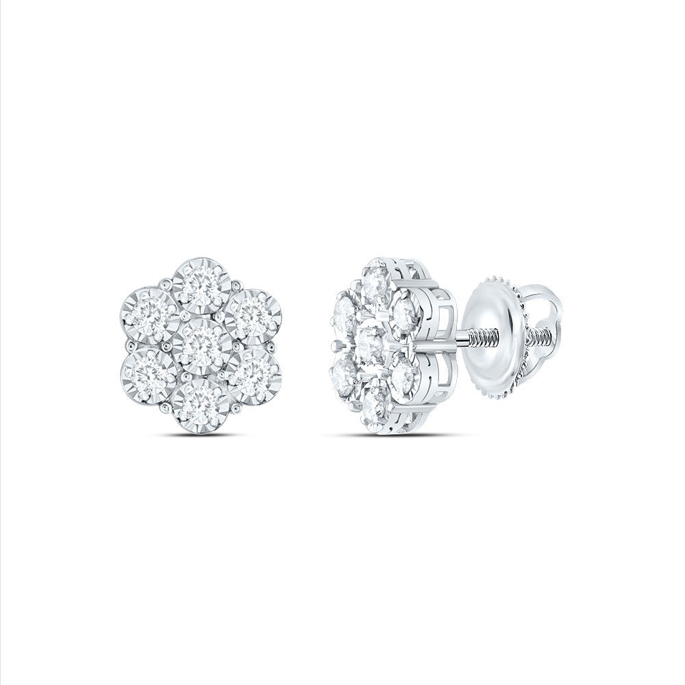 Diamond Earrings in 14K White Gold for Everyday Wear - Splendid Jewellery