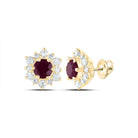 14K Yellow Gold Ruby Earrings for Everyday Wear Gift Edition - Splendid Jewellery