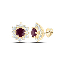 Load image into Gallery viewer, 14K Yellow Gold Ruby Earrings for Everyday Wear Gift Edition - Splendid Jewellery