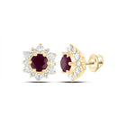 14K Yellow Gold Ruby Earrings for Everyday Wear Gift Edition - Splendid Jewellery