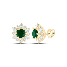 Load image into Gallery viewer, Emerald Fine Jewellery Stud Earrings with Fine Detail - Splendid Jewellery