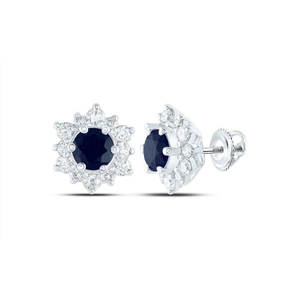 Blue Sapphire Stud Earrings 3/8 Cttw - Splendid Jewellery
