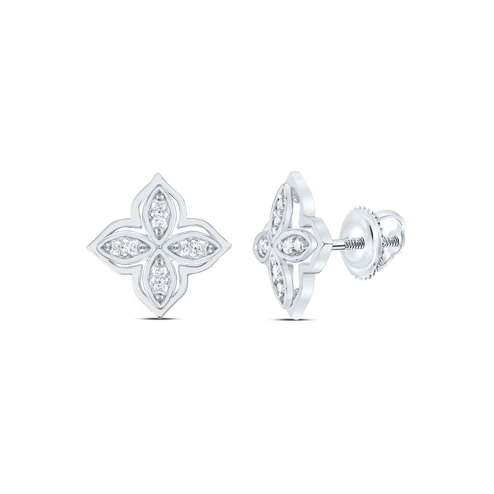 14K White Gold Diamond Earrings for Everyday Wear Gift Edition - Splendid Jewellery