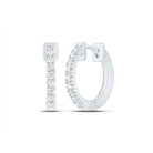 14K White Gold Luxury Diamond Hoop Earrings with Fine Detail - Splendid Jewellery