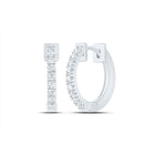 14K White Gold Luxury Diamond Hoop Earrings with Fine Detail - Splendid Jewellery
