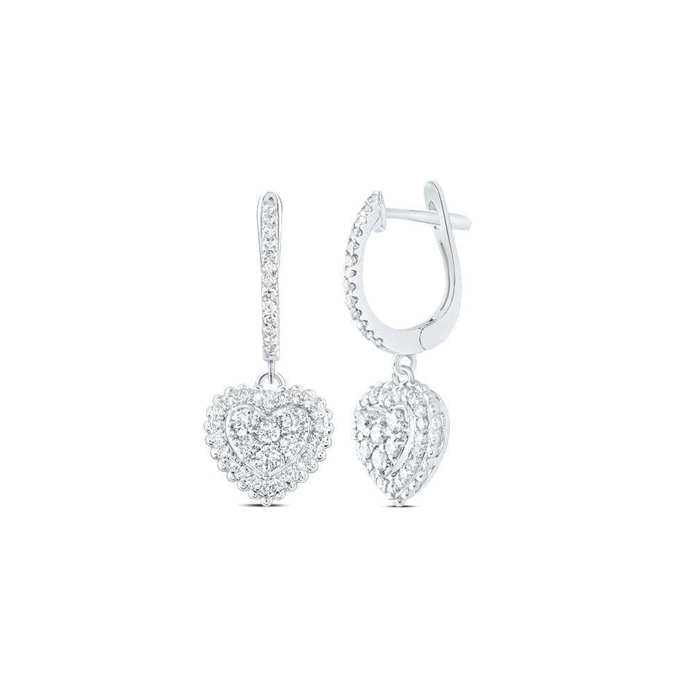 14K White Gold Modern Diamond Earrings with Fine Detail - Splendid Jewellery