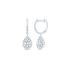 14K White Gold Diamond Earrings 3/4 Cttw - Splendid Jewellery