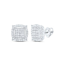 Load image into Gallery viewer, Cushion Diamond Earrings in 10K White Gold - Splendid Jewellery