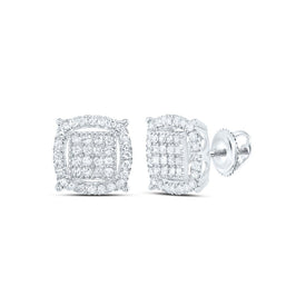 Cushion Diamond Earrings in 10K White Gold - Splendid Jewellery