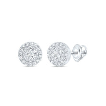 Load image into Gallery viewer, 10K White Gold Elegant Stud Earrings with Diamond with Natural Sparkle - Splendid Jewellery
