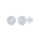 10K White Gold Elegant Stud Earrings with Diamond with Natural Sparkle - Splendid Jewellery