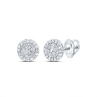 Diamond Stud Earrings in 10K White Gold with Fine Detail - Splendid Jewellery