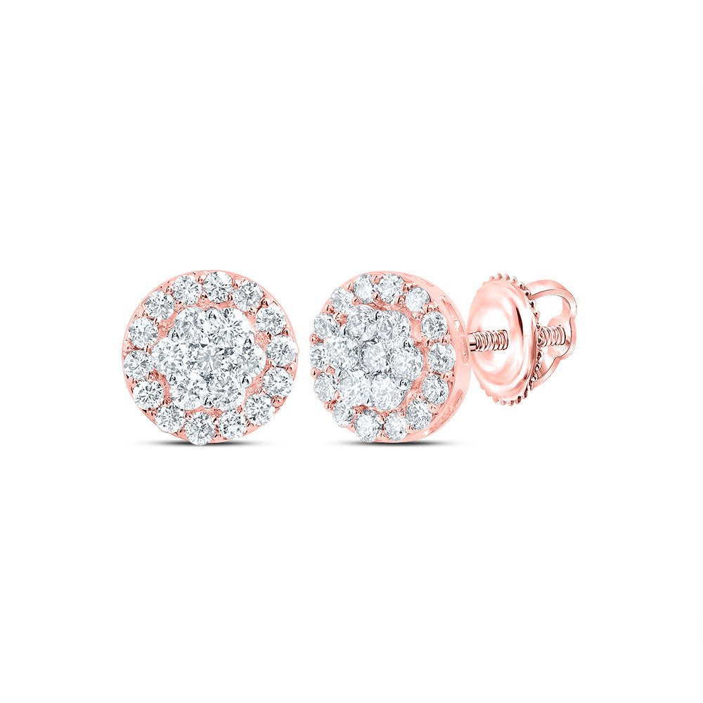 Diamond Stud Earrings in 10K Rose Gold with Elegant Styling - Splendid Jewellery