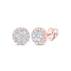 Diamond Stud Earrings in 10K Rose Gold with Elegant Styling - Splendid Jewellery