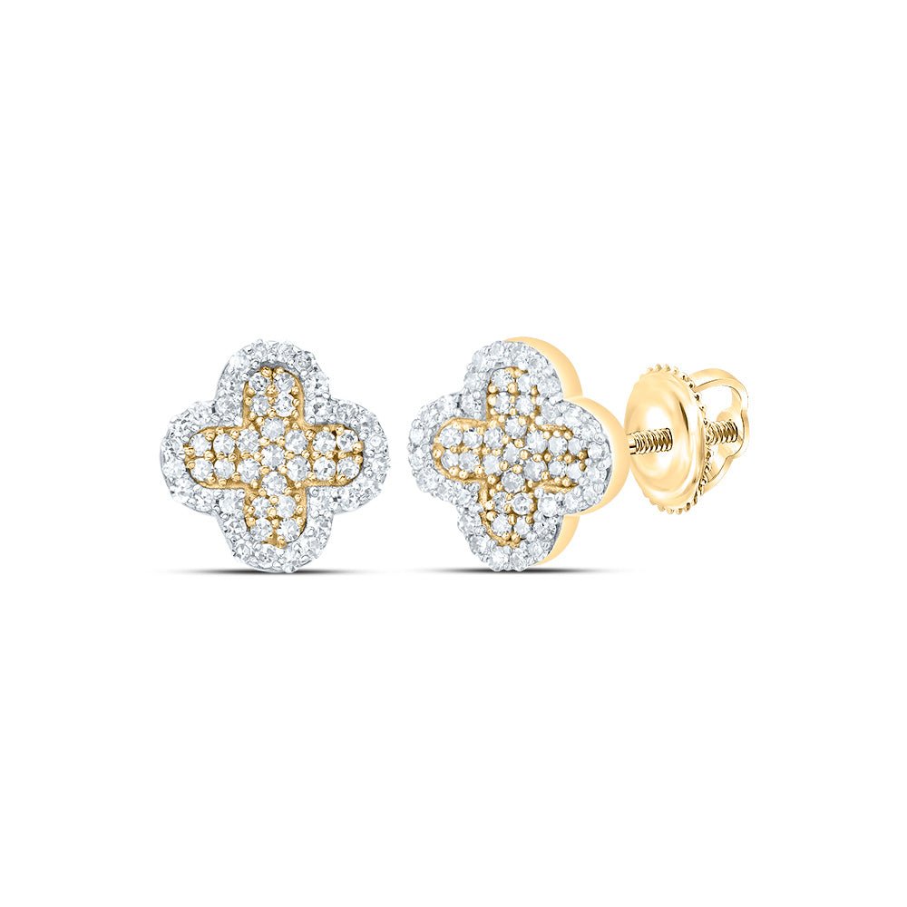 10K Yellow Gold Modern Diamond Earrings with Natural Sparkle - Splendid Jewellery