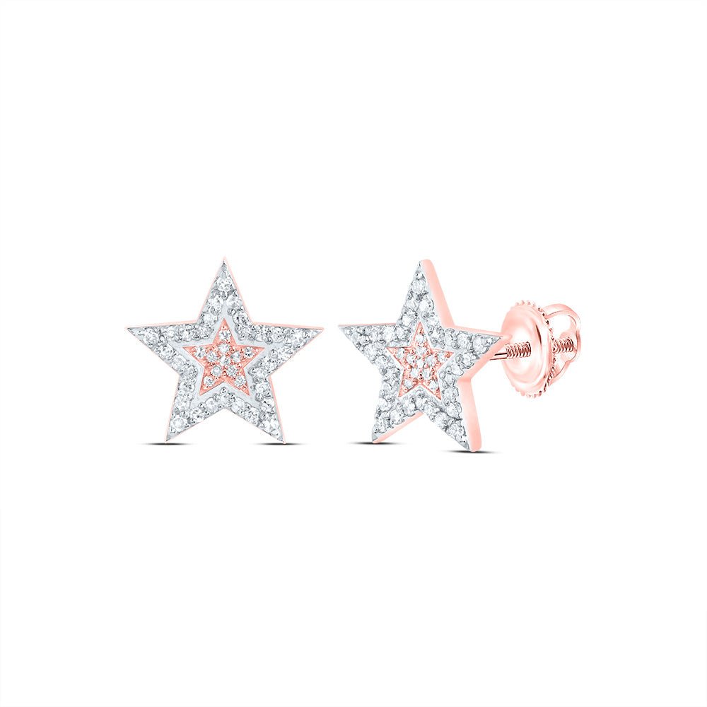 Diamond Stud Earrings in 10K Rose Gold with Natural Sparkle - Splendid Jewellery