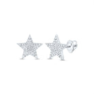 Diamond Stud Earrings in 10K White Gold with Fine Detail - Splendid Jewellery