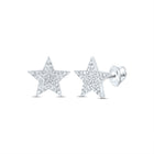 Diamond Stud Earrings in 10K White Gold with Fine Detail - Splendid Jewellery