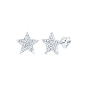 Diamond Stud Earrings in 10K White Gold with Fine Detail - Splendid Jewellery