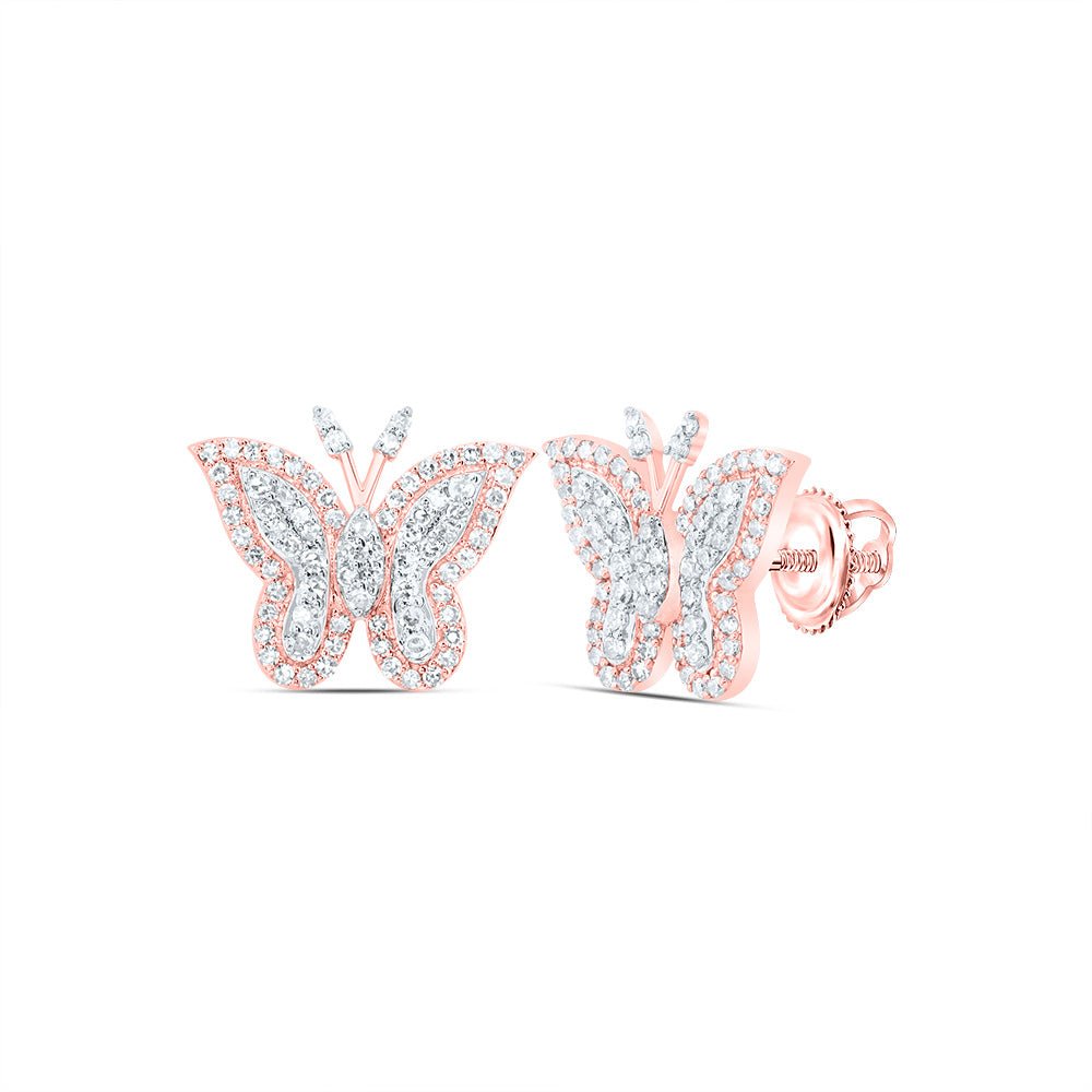 10K Rose Gold Diamond Earrings for Everyday Wear with Elegant Styling - Splendid Jewellery