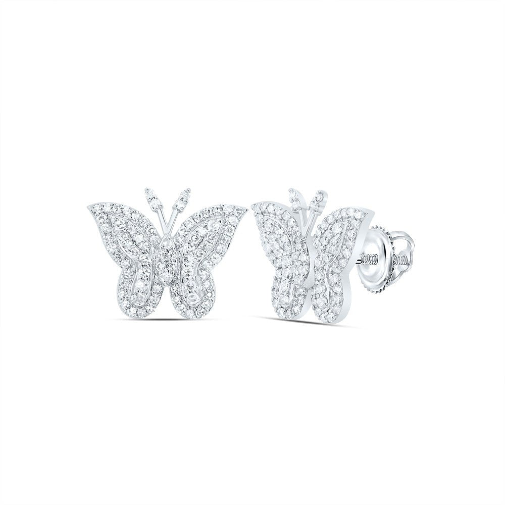 10K White Gold Modern Diamond Earrings with Elegant Styling - Splendid Jewellery