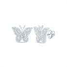 10K White Gold Modern Diamond Earrings with Elegant Styling - Splendid Jewellery