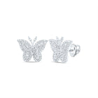10K White Gold Modern Diamond Earrings with Elegant Styling - Splendid Jewellery