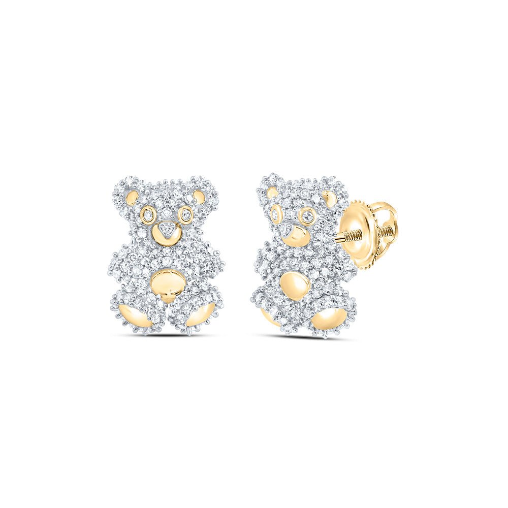 10K Yellow Gold Elegant Stud Earrings with Diamond with Elegant Styling - Splendid Jewellery