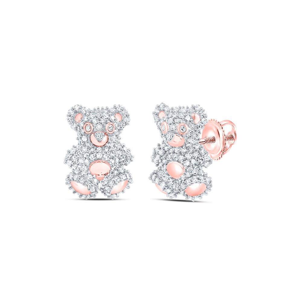 10K Rose Gold Diamond Stud Earrings 3/4 Cttw - Splendid Jewellery