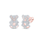10K Rose Gold Diamond Stud Earrings 3/4 Cttw - Splendid Jewellery