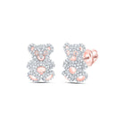 10K Rose Gold Diamond Stud Earrings 3/4 Cttw - Splendid Jewellery