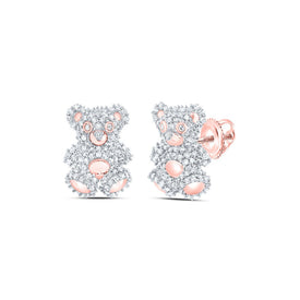 10K Rose Gold Diamond Stud Earrings 3/4 Cttw - Splendid Jewellery