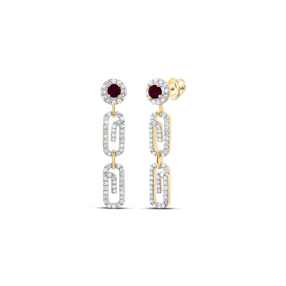 Ruby Earrings in 10K Yellow Gold - Splendid Jewellery