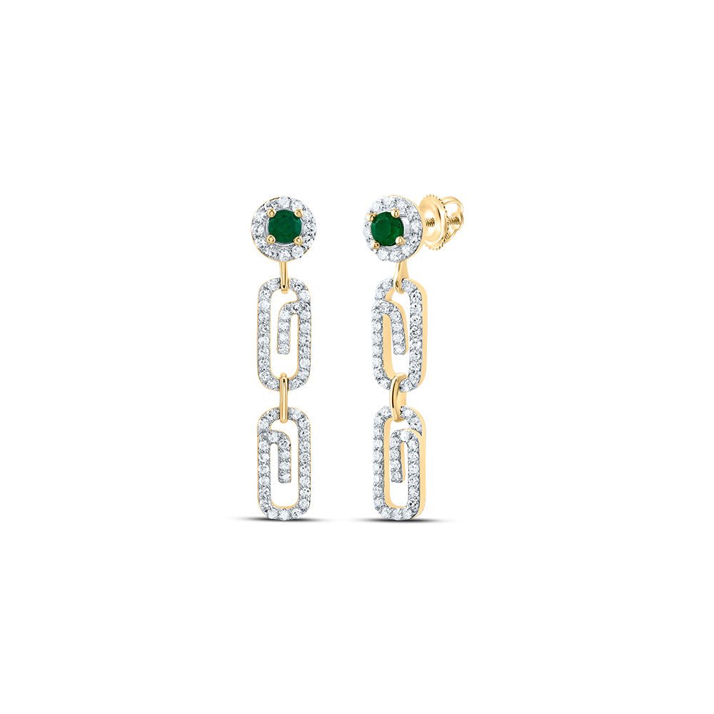 10K Yellow Gold Emerald Earrings - Splendid Jewellery