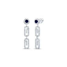 Load image into Gallery viewer, Blue Sapphire Earrings in 10K White Gold - Splendid Jewellery