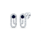 10K White Gold Blue Sapphire Stud Earrings 1/5 Cttw - Splendid Jewellery
