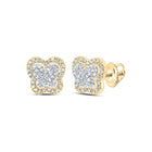 10K Yellow Gold Gift - Ready Diamond Earrings with Fine Detail - Splendid Jewellery