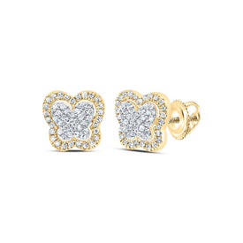 10K Yellow Gold Gift - Ready Diamond Earrings with Fine Detail - Splendid Jewellery
