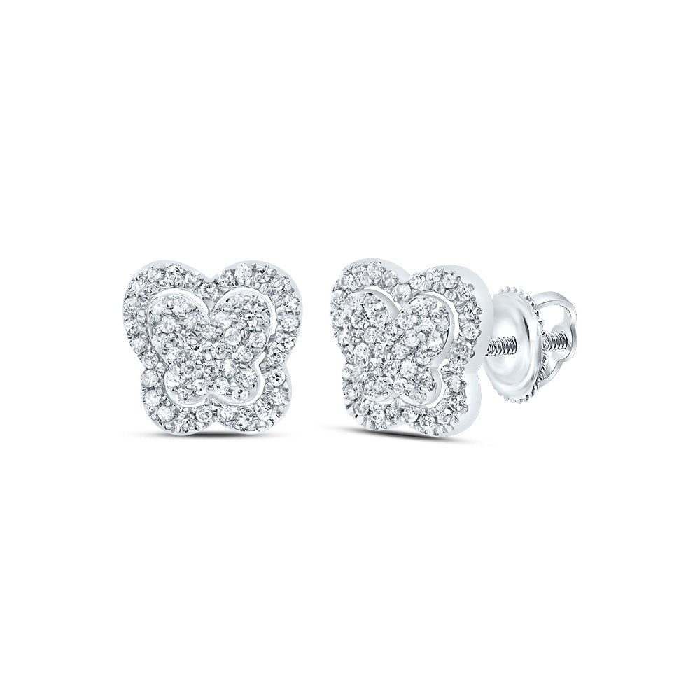 10K White Gold Modern Diamond Earrings with Elegant Styling - Splendid Jewellery