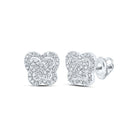 10K White Gold Modern Diamond Earrings with Elegant Styling - Splendid Jewellery