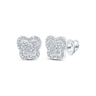 10K White Gold Modern Diamond Earrings with Elegant Styling - Splendid Jewellery