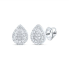 10K White Gold Pear Diamond Stud Earrings - Splendid Jewellery