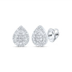10K White Gold Pear Diamond Stud Earrings - Splendid Jewellery