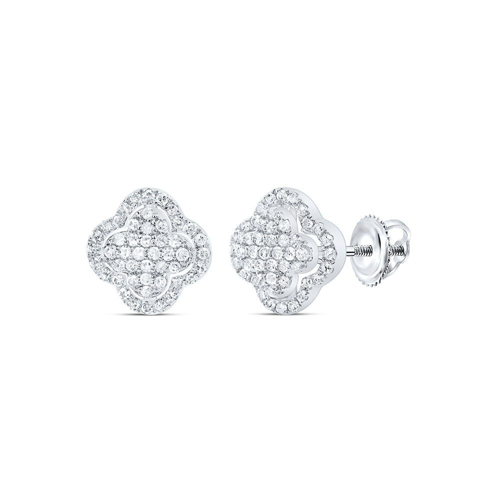10K White Gold Diamond Stud Earrings 1/5 Cttw - Splendid Jewellery
