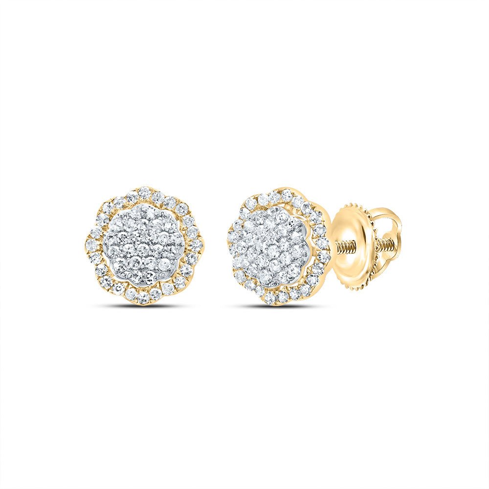 10K Yellow Gold Luxury Diamond Stud Earrings with Fine Detail - Splendid Jewellery