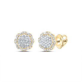 10K Yellow Gold Luxury Diamond Stud Earrings with Fine Detail - Splendid Jewellery